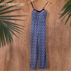 XHILARATION Tribal Print Strappy Long Legged Romper / Jumpsuit